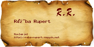 Rába Rupert névjegykártya